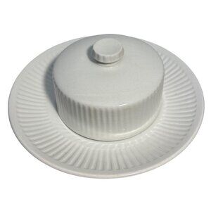 Johnson Bros Athena Butter Dish & Saucer Ironstone Covered Dish White England